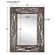 Uttermost Dorigrass metal wall mirror with a brown finish, featuring a round shape and modern design.