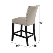 Nolan - Counter Height Chair (Set of 2) - Beige Linen & Salvage Dark Oak - R&R Furniture Gallery (Fountain Valley, CA)