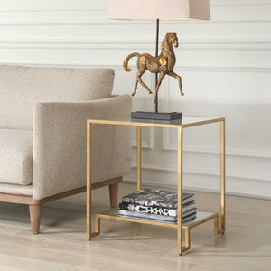 Accent End Table - Antique Gold