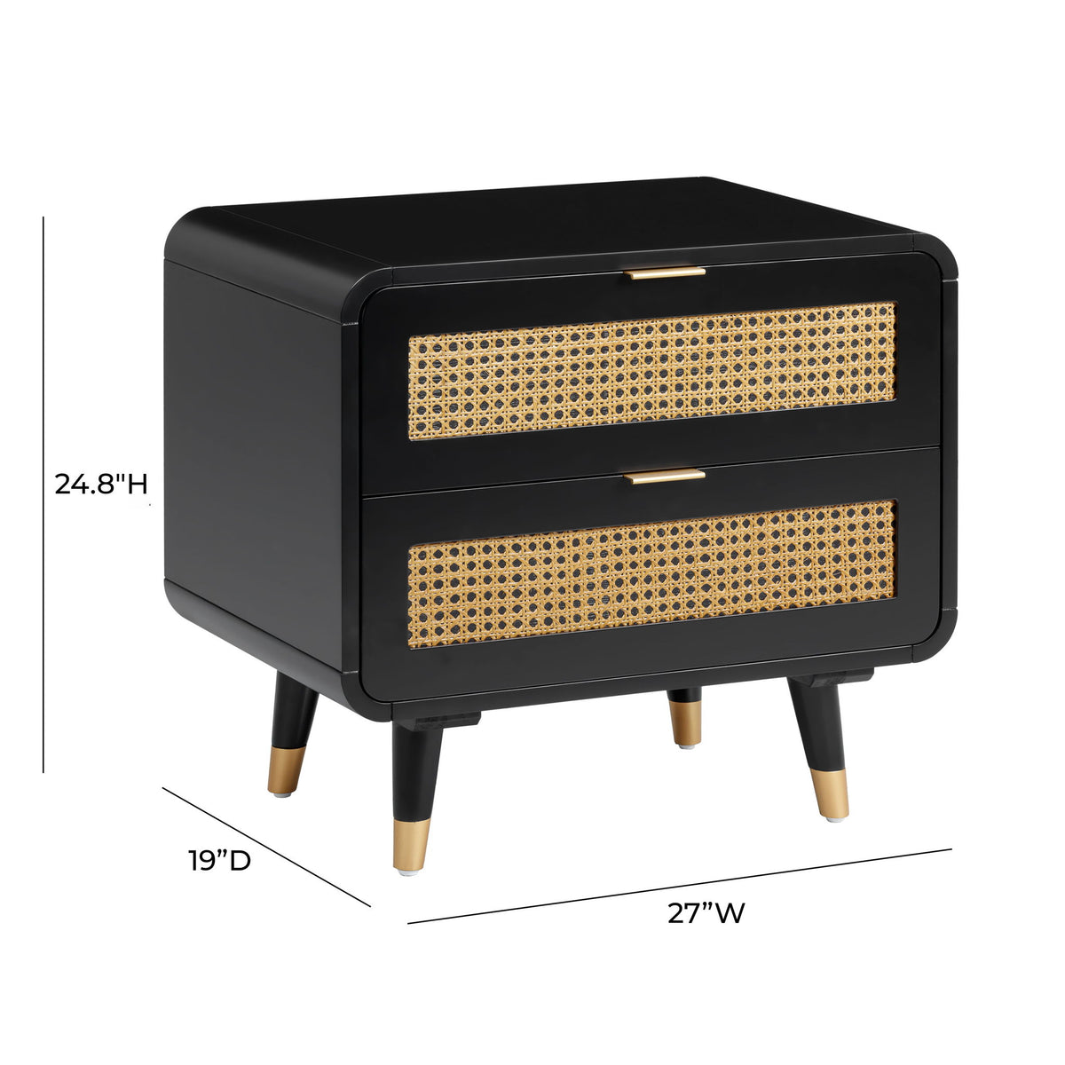 Christine - Nightstand - Black - R&R Furniture Gallery (Fountain Valley, CA)