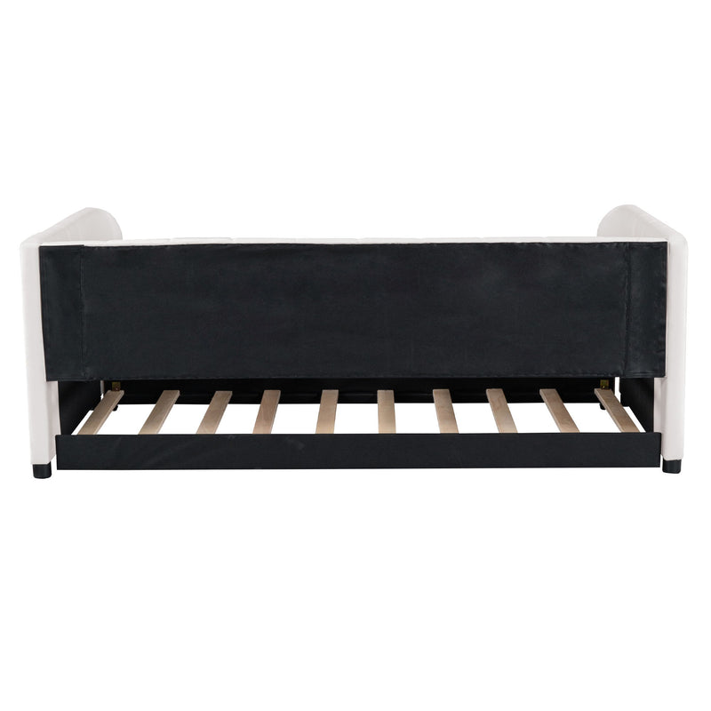 Upholstered Daybed With Ergonomic Design Backrest - R&R Furniture Gallery (Fountain Valley, CA)
