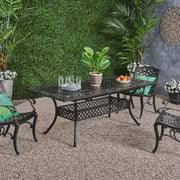 Outdoor Extendable Aluminum Dining Table With Pattern Table Top And Curved Legs - Copper - R&R Furniture Gallery (Fountain Valley, CA)