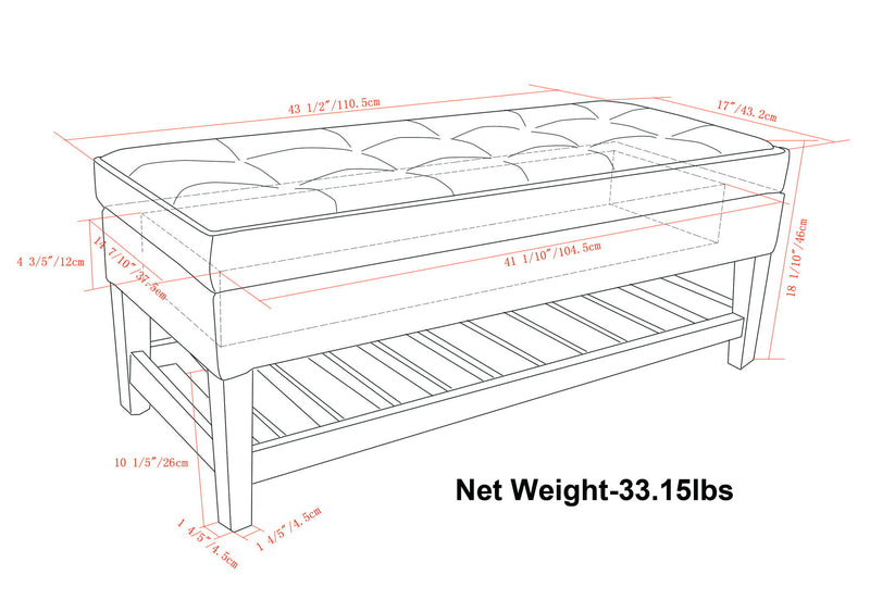 Cosmopolitan - Storage Ottoman Bench With Open Bottom - R&R Furniture Gallery (Fountain Valley, CA)