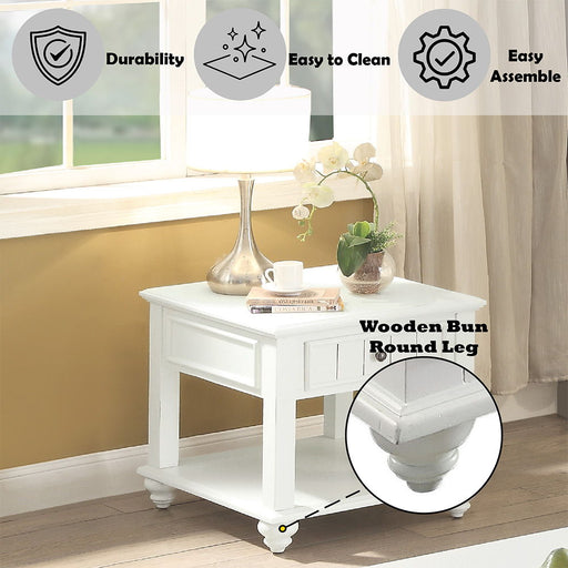 Natesa - End Table - White Washed - R&R Furniture Gallery (Fountain Valley, CA)