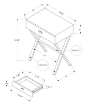 Accent Side X Table, Storage Drawer, Contemporary & Modern - R&R Furniture Gallery (Fountain Valley, CA)