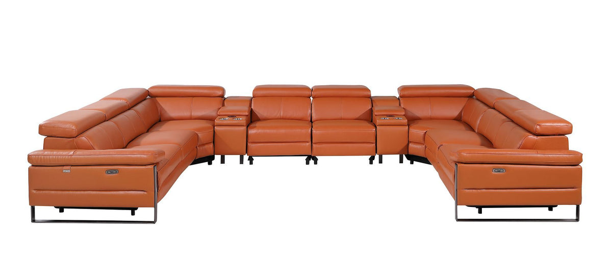 1246 - 10-Piece U-Shaped Modular Power Reclining Sectional With 4 Power Recliners And Power Headrests