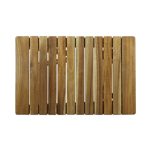 Noble House outdoor folding wooden side table with a natural finish, suitable for patio or garden use.