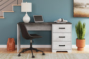Shawburn - Home Office Desk - White / Dark Charcoal Gray - R&R Furniture Gallery (Fountain Valley, CA)