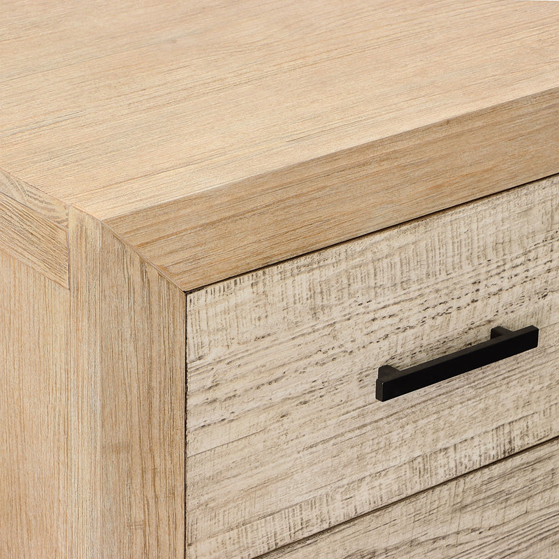 Roux - Double Drawer Nightstand - Light And Gray Warm Wash
