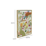 TOV Furniture Muro "Forage" embroidered wall art, colorful fabric wall decor with intricate embroidered design.