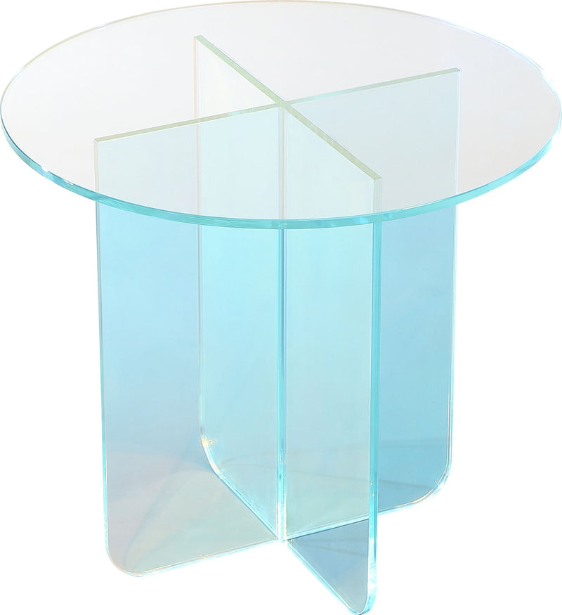 Fomo Large End Table in Iridescent Glass