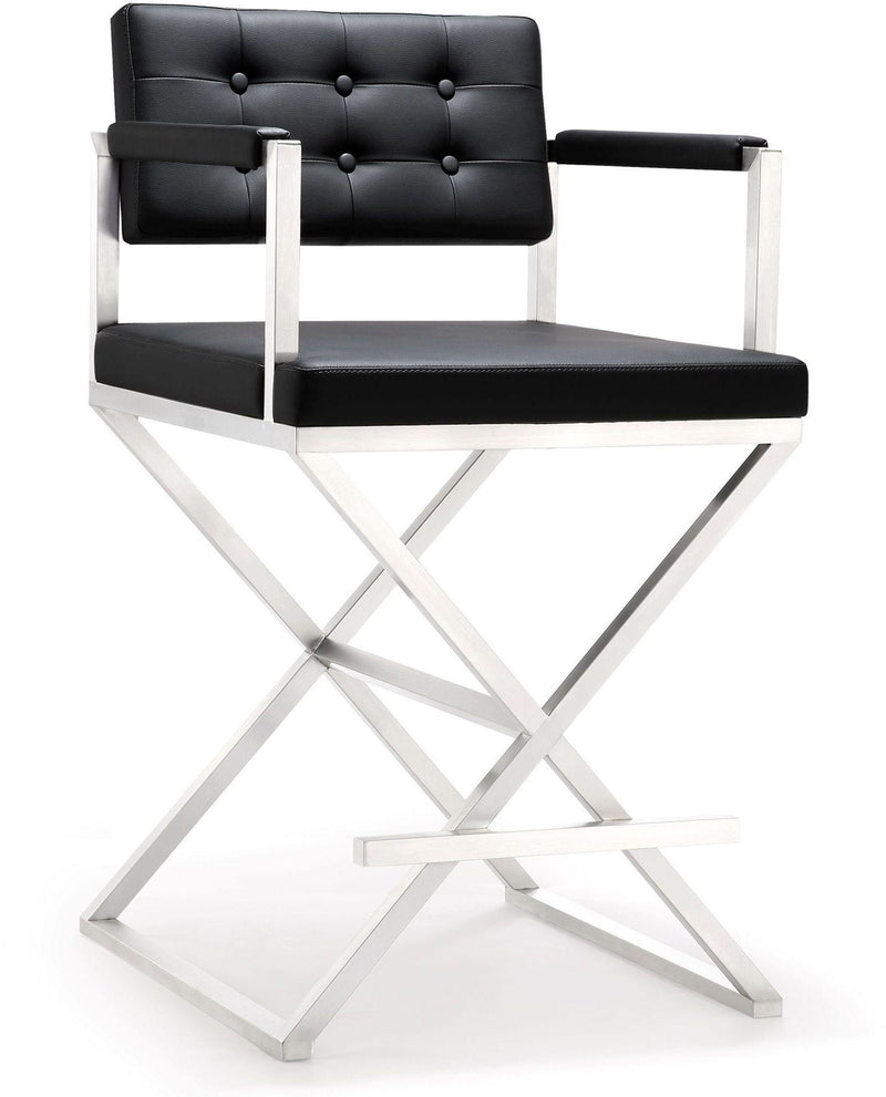 Director - Stainless Steel Counter Stool - R&R Furniture Gallery (Fountain Valley, CA)