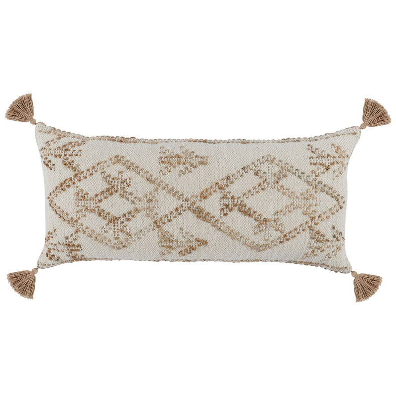 Ivory and natural farm-themed accent pillow by Classic Home, featuring rustic farmhouse design and soft fabric for cozy decor.