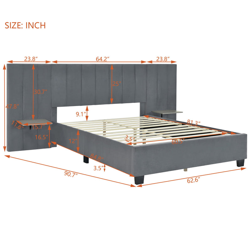 Upholstered Platform Bed With Big Headboard - R&R Furniture Gallery (Fountain Valley, CA)