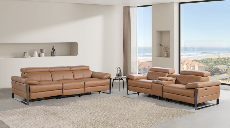 1246 - Modular Power Triple Reclining Sofa And Console Loveseat Set With Power Headrests - R&R Furniture Gallery (Fountain Valley, CA)