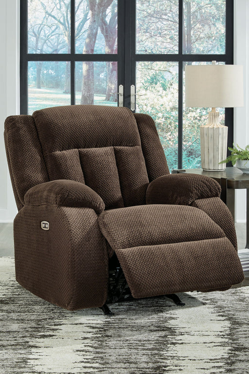 Free Wake - Power Rocker Recliner - Chocolate - R&R Furniture Gallery (Fountain Valley, CA)