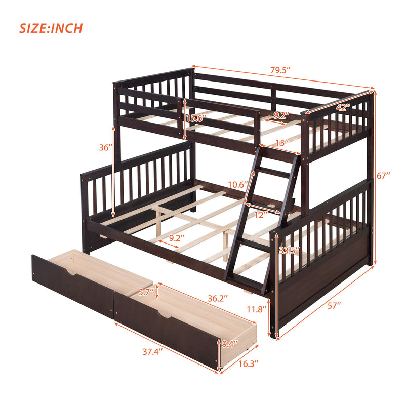 Bunk Bed With Ladders And 2 Storage Drawers - R&R Furniture Gallery (Fountain Valley, CA)
