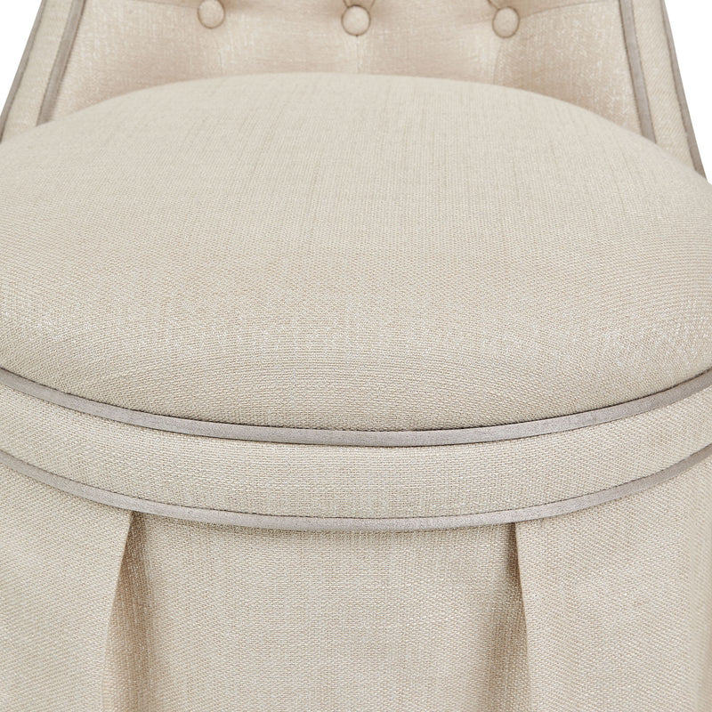 Villa Cherie - Tufted Vanity Chair - Frosted Pearl - R&R Furniture Gallery (Fountain Valley, CA)