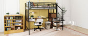 Loft Bed With Desk And Grid, Stylish Frame With Lateral Storage Ladder And Wardrobe - R&R Furniture Gallery (Fountain Valley, CA)