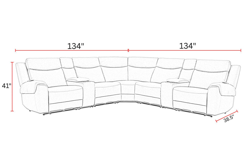 Momentum - Modular Power Reclining Sectional With Power Adjustable Headrests - R&R Furniture Gallery (Fountain Valley, CA)