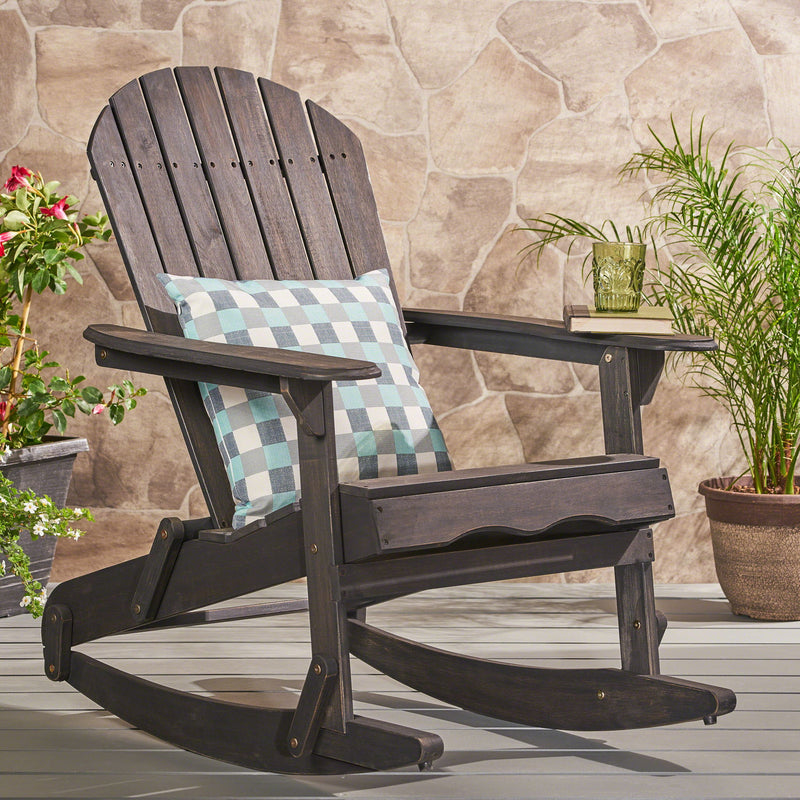 Outdoor Adirondack Rocking Chair With Hand Crafted Details - R&R Furniture Gallery (Fountain Valley, CA)