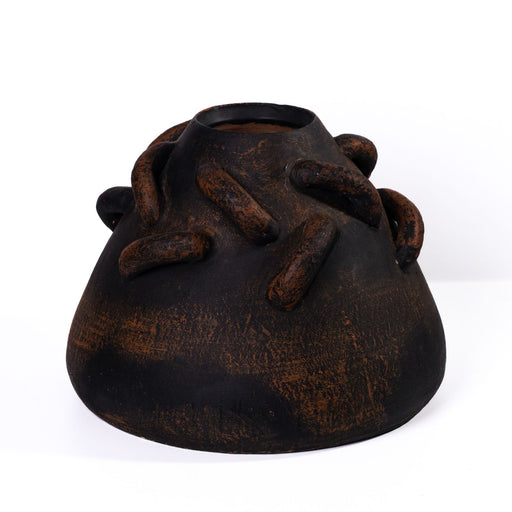 Visha - Roped Vase - Dark Terracotta - R&R Furniture Gallery (Fountain Valley, CA)