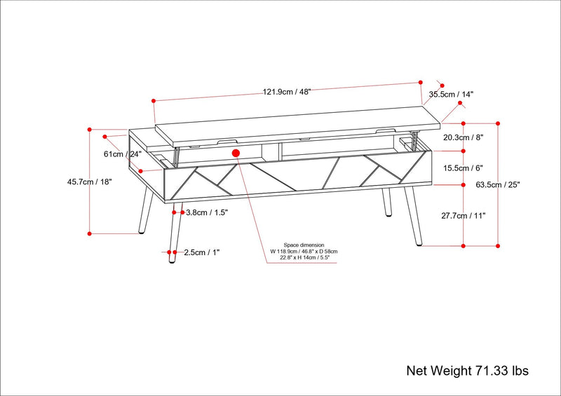 Jager - Lift Top Coffee Table Handcrafted - R&R Furniture Gallery (Fountain Valley, CA)