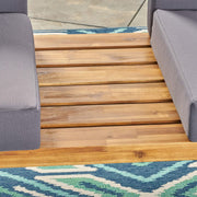 2 Piece Patio Set With Loveseat And Coffee Table - Natural / Dark Gray - R&R Furniture Gallery (Fountain Valley, CA)