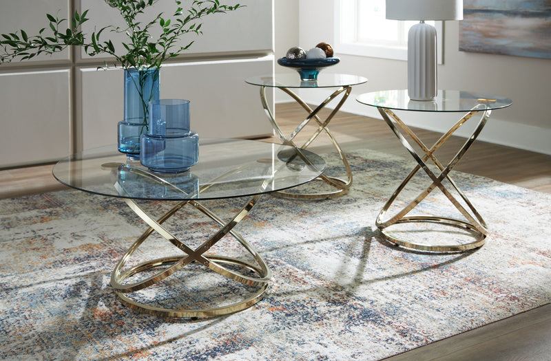 Crimonti - Occasional Table Set (Set of 3) - Champagne - R&R Furniture Gallery (Fountain Valley, CA)