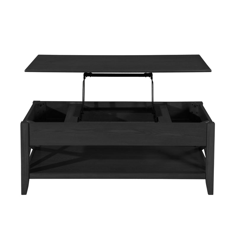 Decatur - Farmhouse Lift Top Coffee Table With Storage - Black / Ash - R&R Furniture Gallery (Fountain Valley, CA)