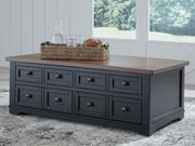 Wildenauer - Lift Top Cocktail Table - Brown / Black - R&R Furniture Gallery (Fountain Valley, CA)