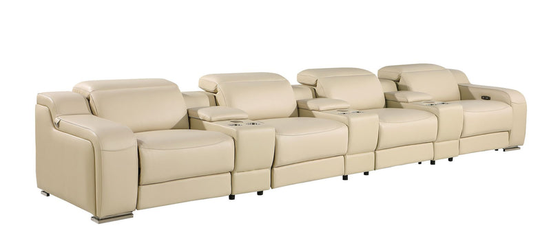 1116 - 7-Piece Modular Power Reclining Sofa In With 4 Power Recliners & Power Headrests