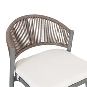 Outdoor 26" Counter Height Metal Frame Counter Stools With Scallop Shaped Backrest & Water Resistant Cushions - R&R Furniture Gallery (Fountain Valley, CA)