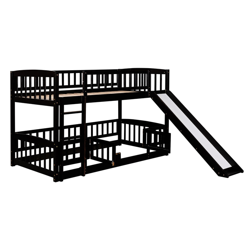 Low Bunk Bed With Slide, Fence And Ladder - R&R Furniture Gallery (Fountain Valley, CA)