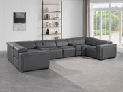1224 - 8-Piece U-Shaped Sectional Sofa In With 4 Power Recliners & Power Headrest - R&R Furniture Gallery (Fountain Valley, CA)