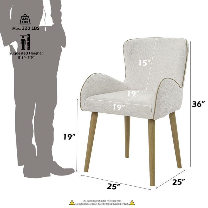 Adalynn - Side Chair (Set of 2) - Beige Boucle & Oak - R&R Furniture Gallery (Fountain Valley, CA)