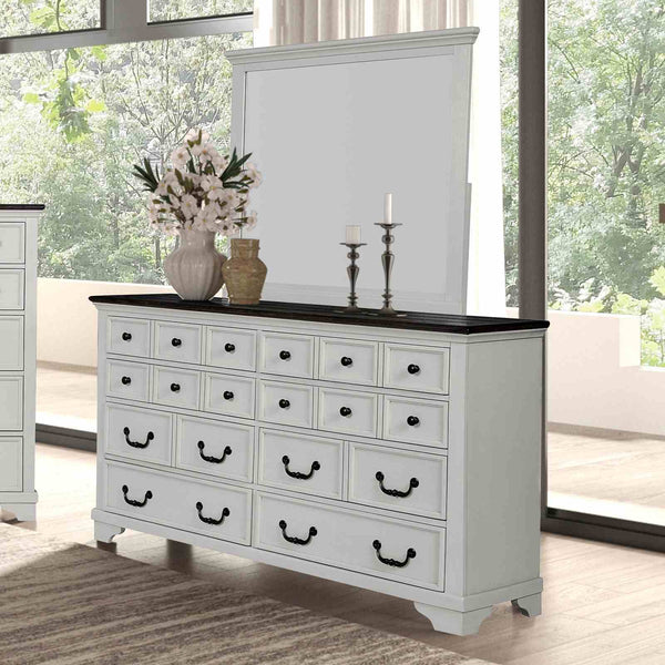 Dresser, White/Dark Brown - FM79014WH-D