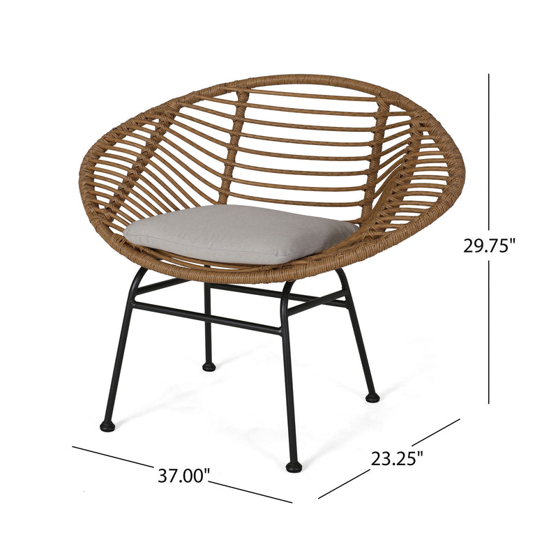 Cordella - Outdoor Woven Wicker Chairs With Cushions, (Set of 2) - R&R Furniture Gallery (Fountain Valley, CA)