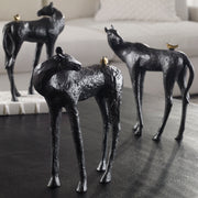 Black horse sculpture from Uttermost's Hello Friend collection, featuring detailed craftsmanship in a stylish decorative figurine.