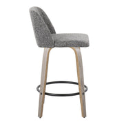 Toriano - Contemporary Fixed Height Counter Stool With Swivel & Round Footrest (Set of 2) - R&R Furniture Gallery (Fountain Valley, CA)