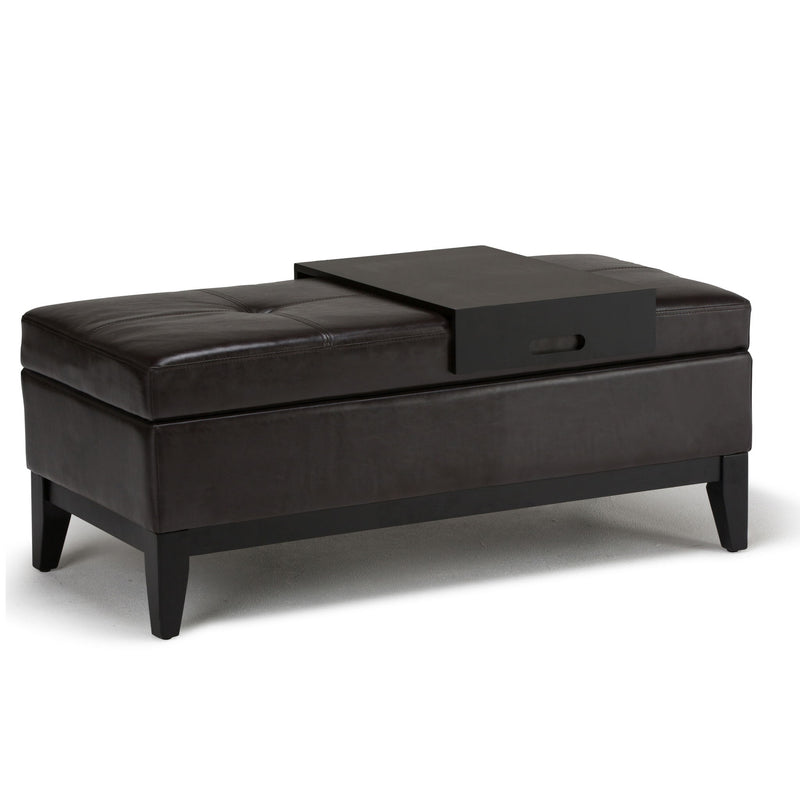 Oregon - Contemporary Storage Ottoman Bench With Tray - R&R Furniture Gallery (Fountain Valley, CA)