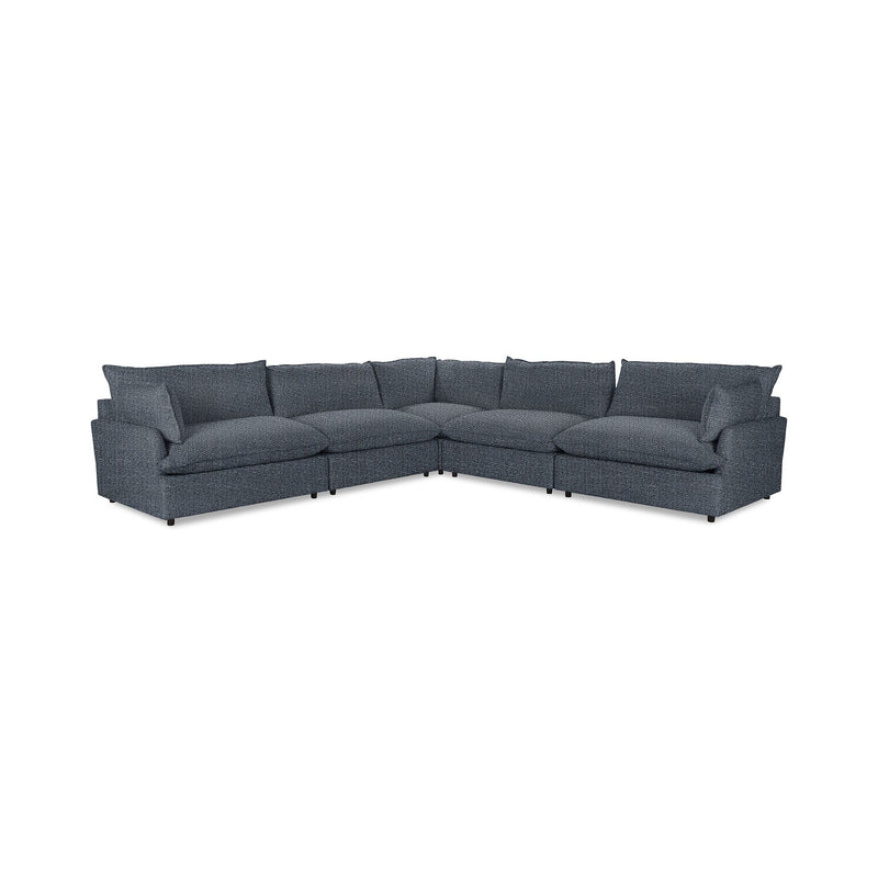 Classic Home Caplan modular sectional sofa with beige fabric and plush cushions in a modern living room setting.