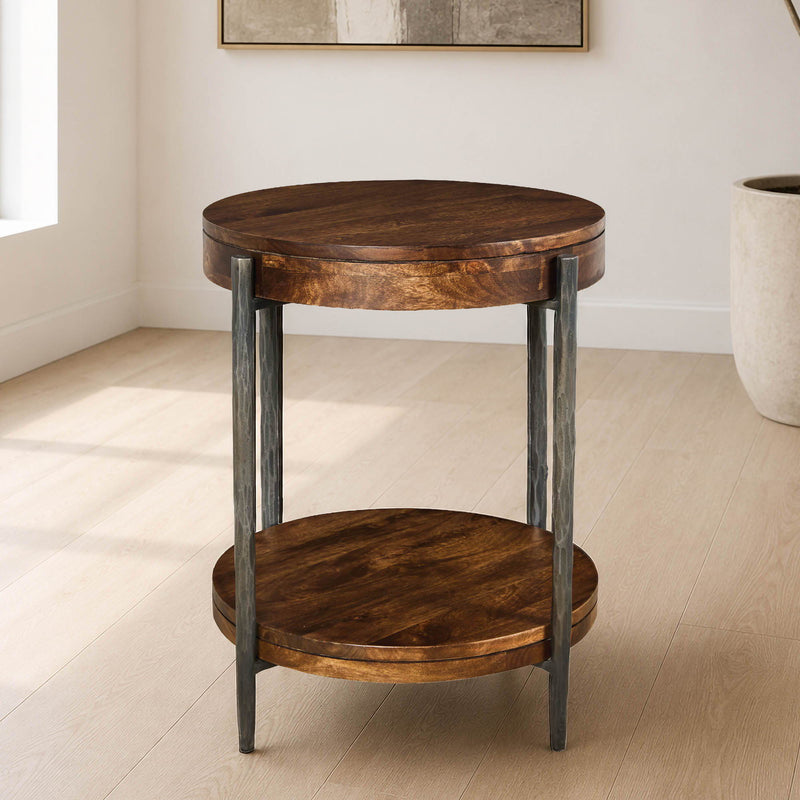 Bengal - 41" Round Cocktail Table With 2 End Tables - Hickory Brown