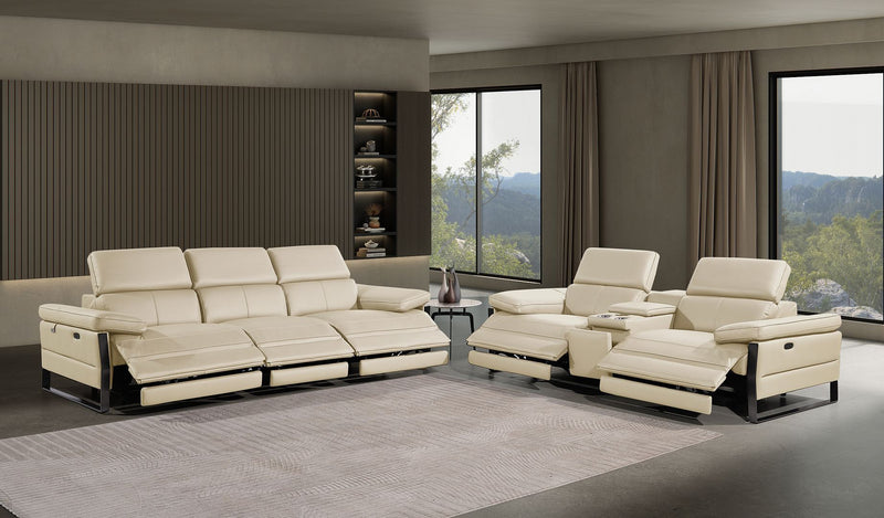 1246 - Modular Power Triple Reclining Sofa And Console Loveseat Set With Power Headrests