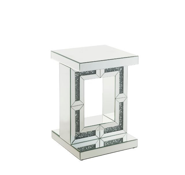 Noralie - 16" Accent Table - Mirrored & Faux Diamonds - R&R Furniture Gallery (Fountain Valley, CA)