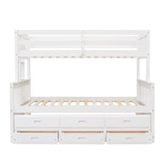 DreamHaus bunk bed with twin size trundle and storage drawers, featuring a sturdy wooden frame and space-saving design.