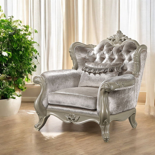 Libertee - Chair With Pillow - Beige Fabric & Champagne - R&R Furniture Gallery (Fountain Valley, CA)