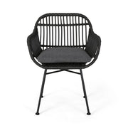 Outdoor Rattan Accent Chair With Metal Legs - R&R Furniture Gallery (Fountain Valley, CA)