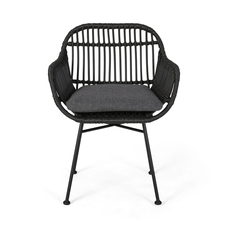 Outdoor Rattan Accent Chair With Metal Legs - R&R Furniture Gallery (Fountain Valley, CA)