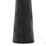 Set of two Lumi Source Kona contemporary table lamps with matte black bases, modern brass accents, and natural fabric shades.